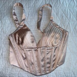 Zara Satin Effect Corset Top- Champagne Pink